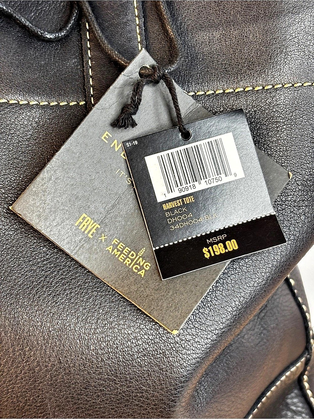 Frye Harvest Tote Black Leather NWT - Picture 3 of 11
